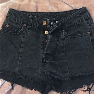 H&M black denim shorts